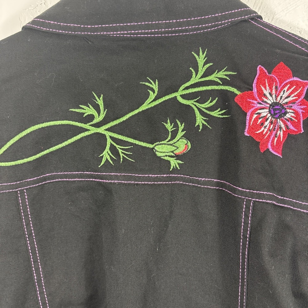 Bob Mackie Wearable Art Shirt Jacket Button-Up Embroidered Size M - Picture 4 of 7